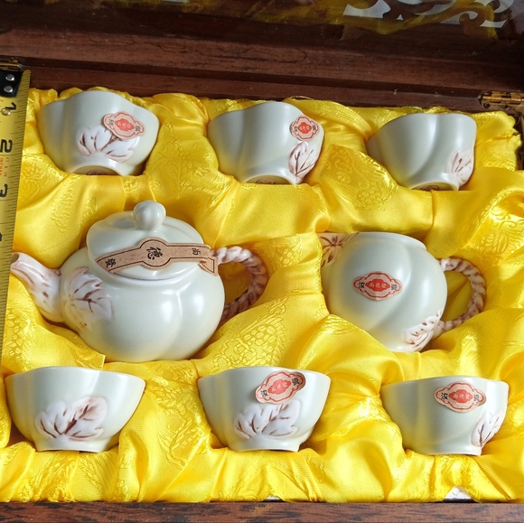 Other - Artistic Asian Ceramic Art Tea Set In Gift Box